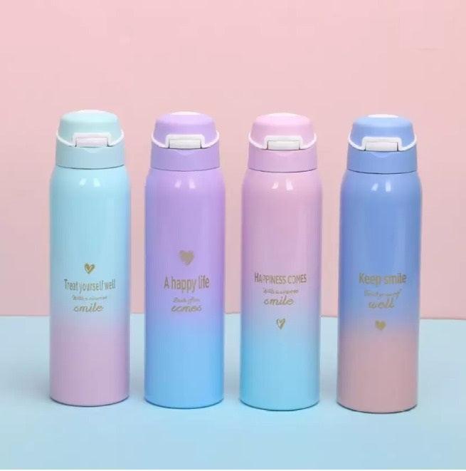🌟 Best Stainless Steel Sports Water Bottle 500ML | Vacuum Flask Thermos Mug with Straw 🌟