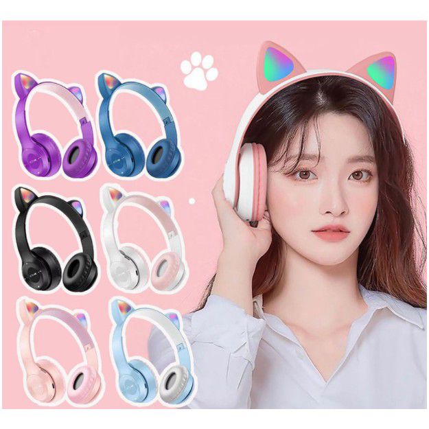Cute Cat Ear Bluetooth Wireless Headphones